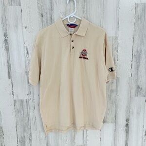 Champion Vintage 90’s Ohio State Embroidered Logo Polo Style Shirt Size Large